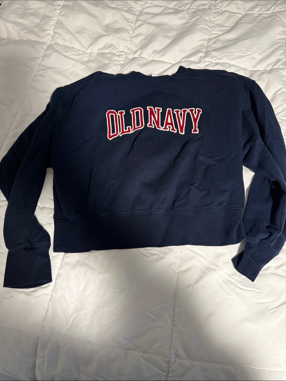 Old Navy Navy Sweatshirt with Red Lettering